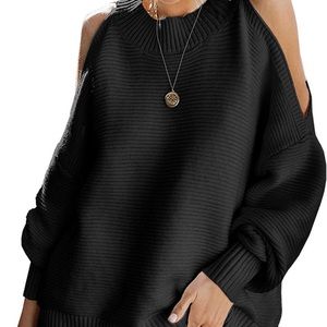 Cutout cold shoulder sweater